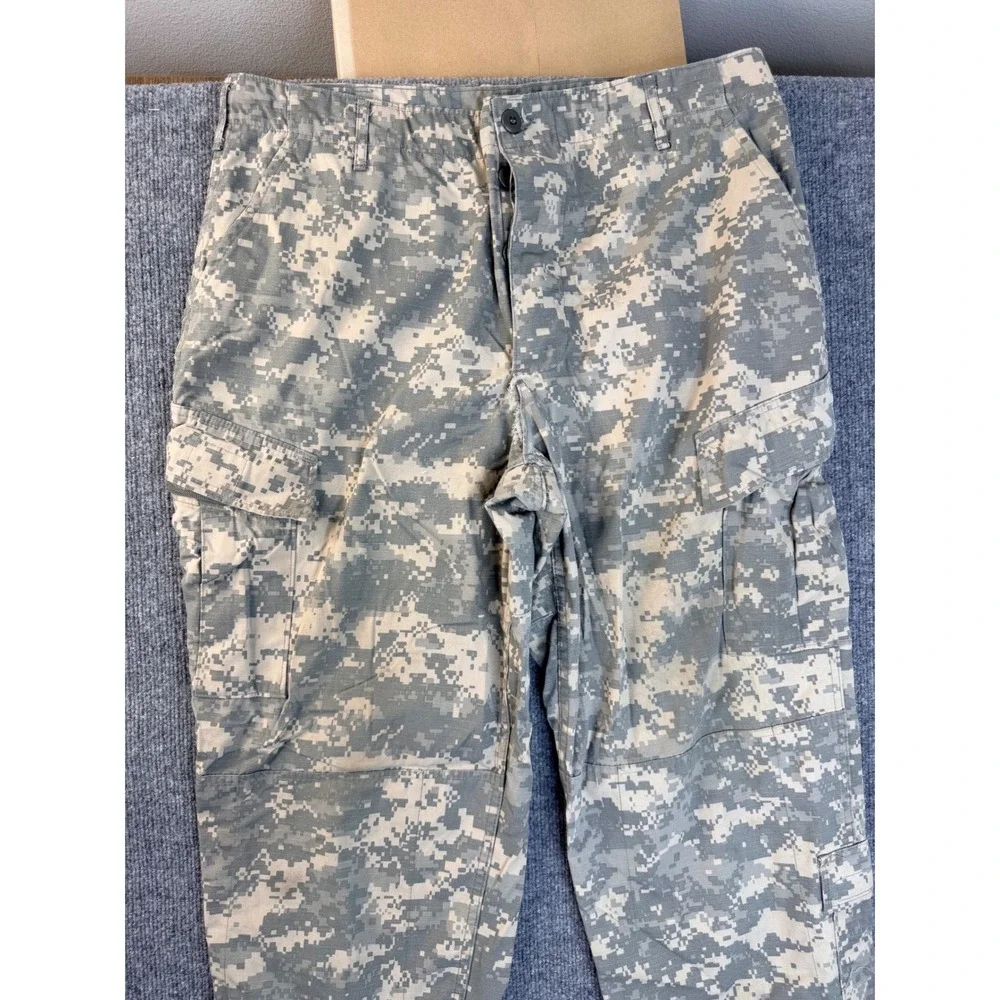 US Army Combat Uniform ACU Digital Camo Cargo Pants Large Regular Ripstop Mens
